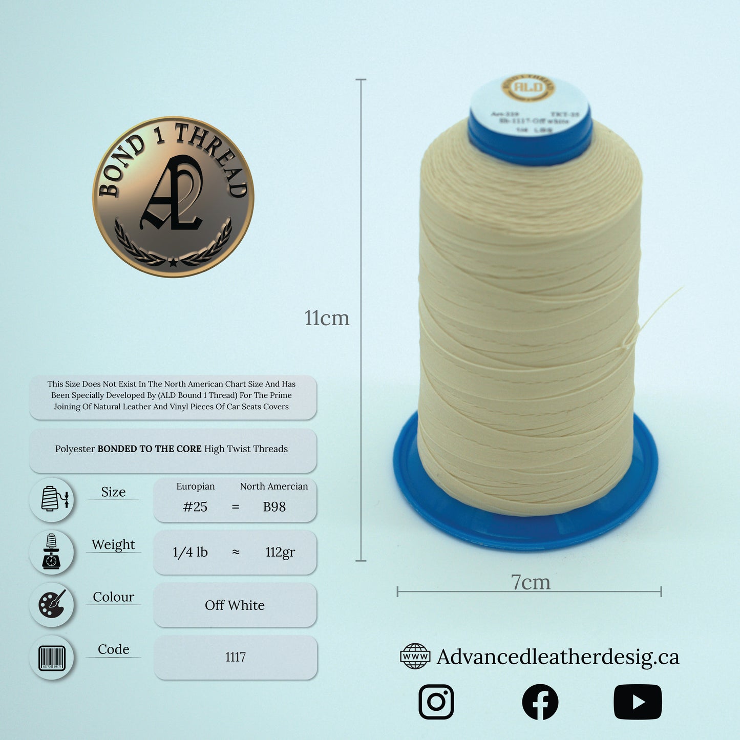 Thread 1/4 LB #25 = B100