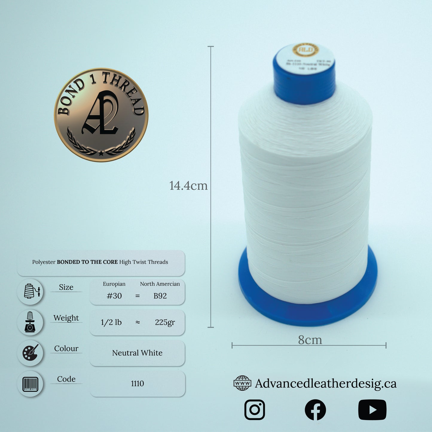 1/2 LB Bond1 Premium Polyester Bonded Thread