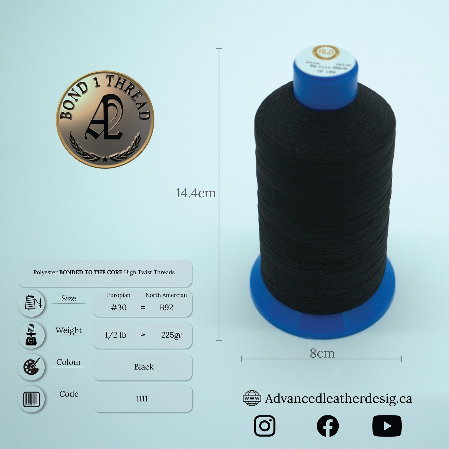 1/2 LB Bond1 Premium Polyester Bonded Thread